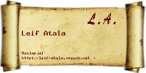 Leif Atala névjegykártya